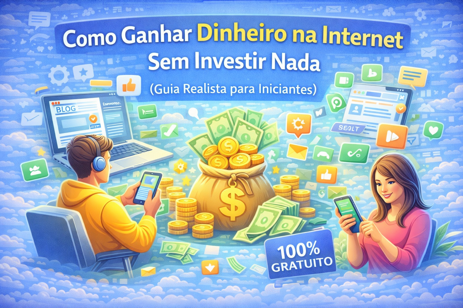 Como Ganhar Dinheiro na Internet Sem Investir Nada (Guia Realista para Iniciantes)
